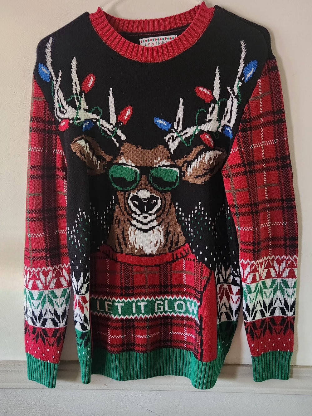 Red & Black Holiday Reindeer Sweater Unisex